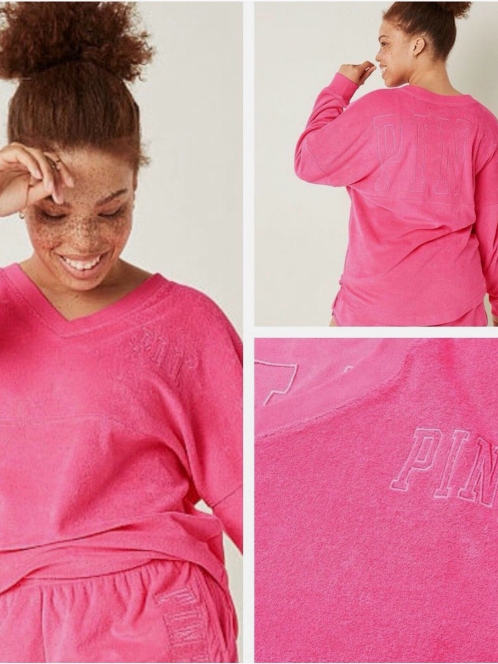 PINK Victoria's Secret Hot Pink Terry Coverup set